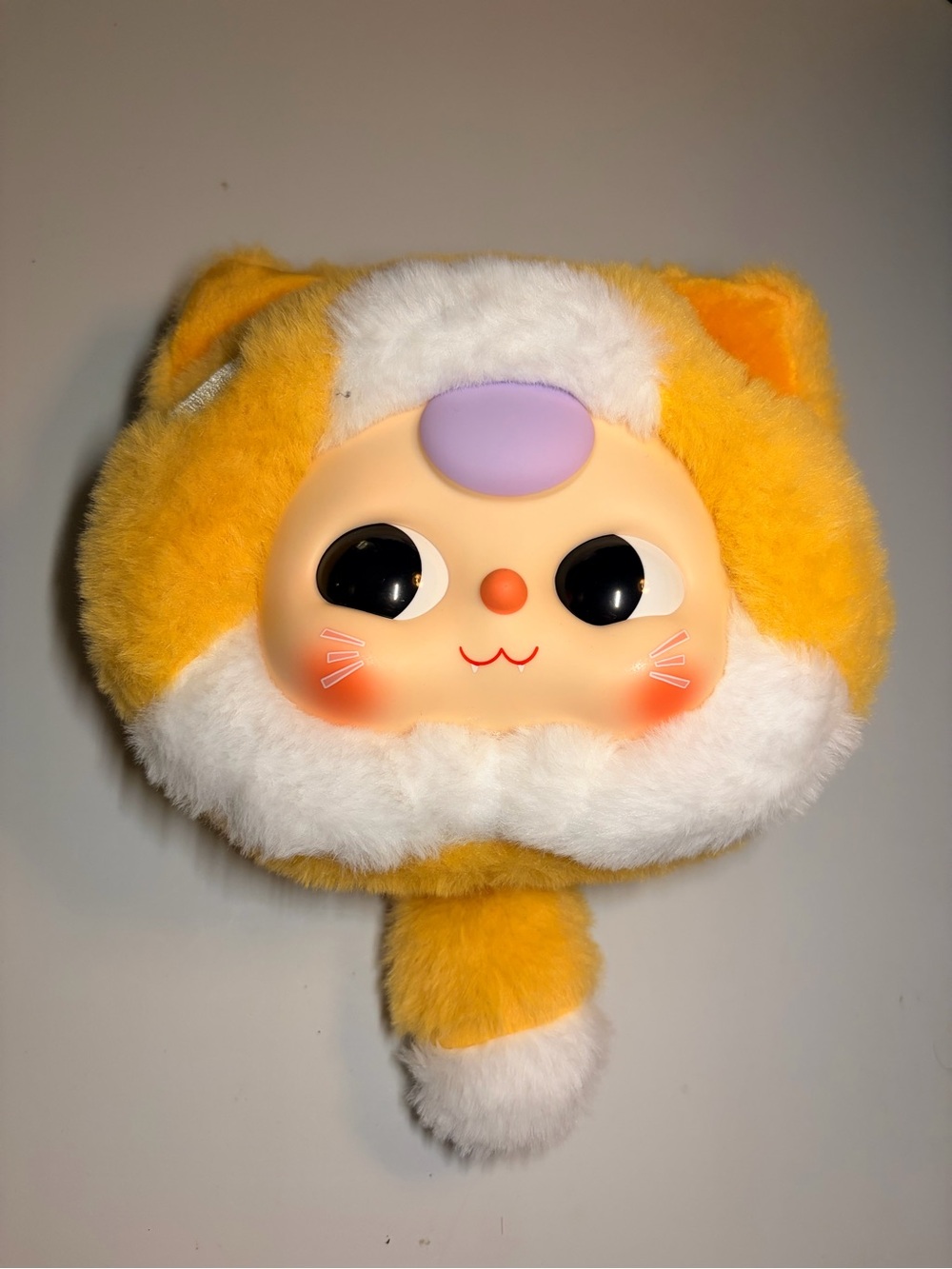 Baby three Plush Cat Face wallet - Yellow and White